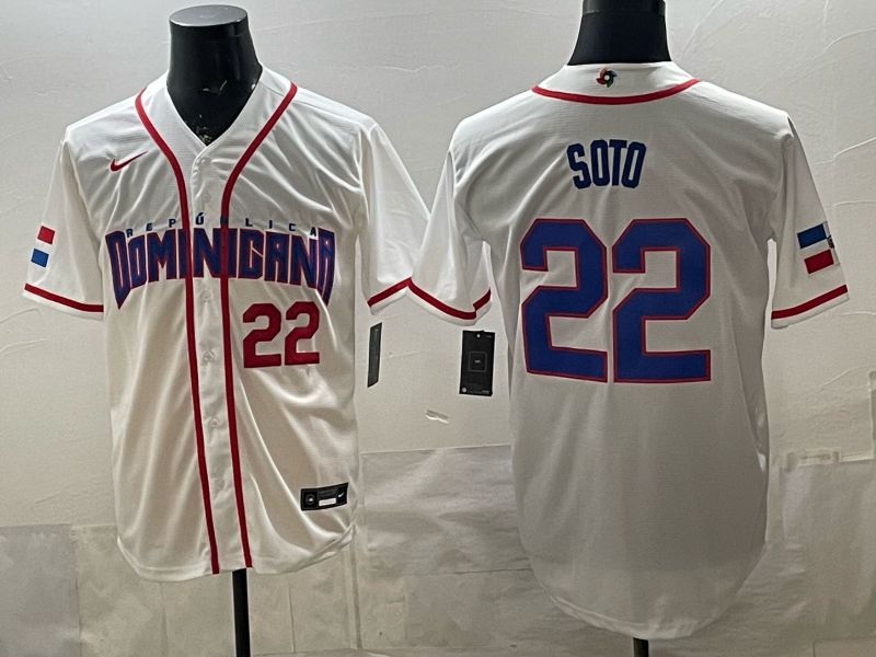 Men 2026 World Cub #22 Soto White Game Nike MLB Jersey style 004